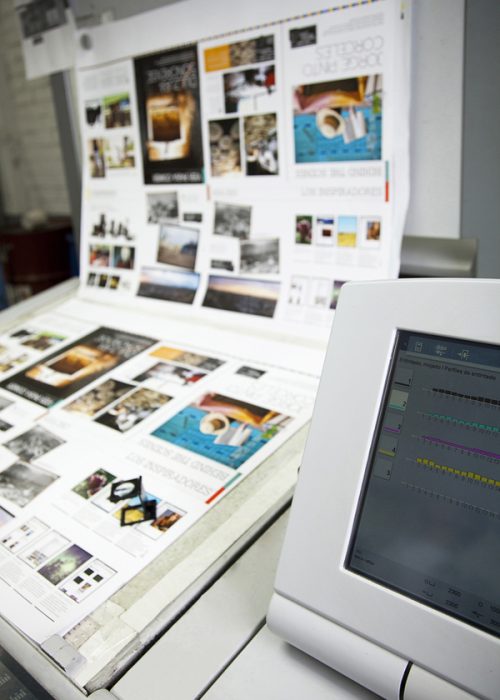 Printing processes Close up of an offset printing machine during production